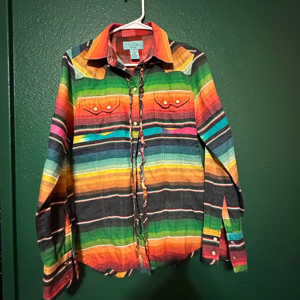 Tasha Polizzi Multicolor Striped Button Down Shirt